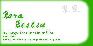 nora beslin business card